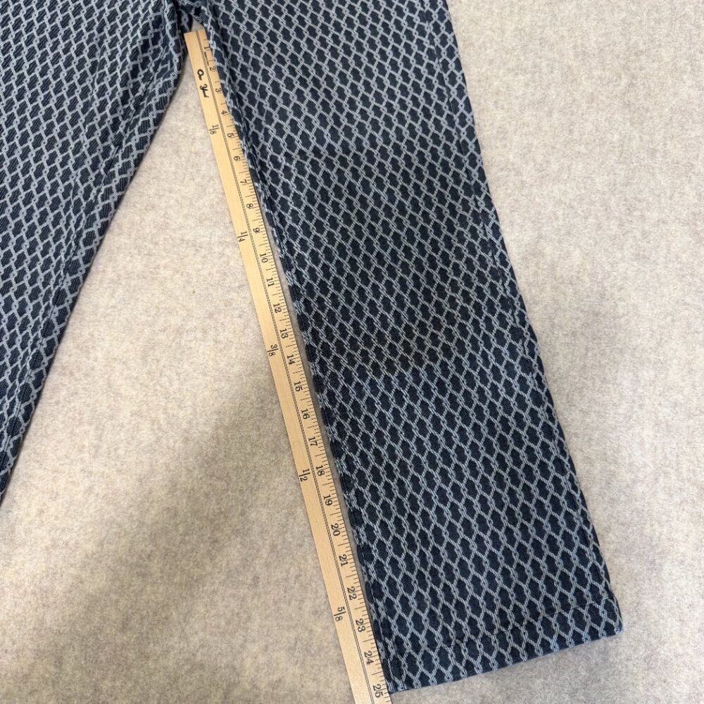 Doncaster Collection Blue Geometric Bootcut Pants Stretch Size 8 - Picture 3 of 13